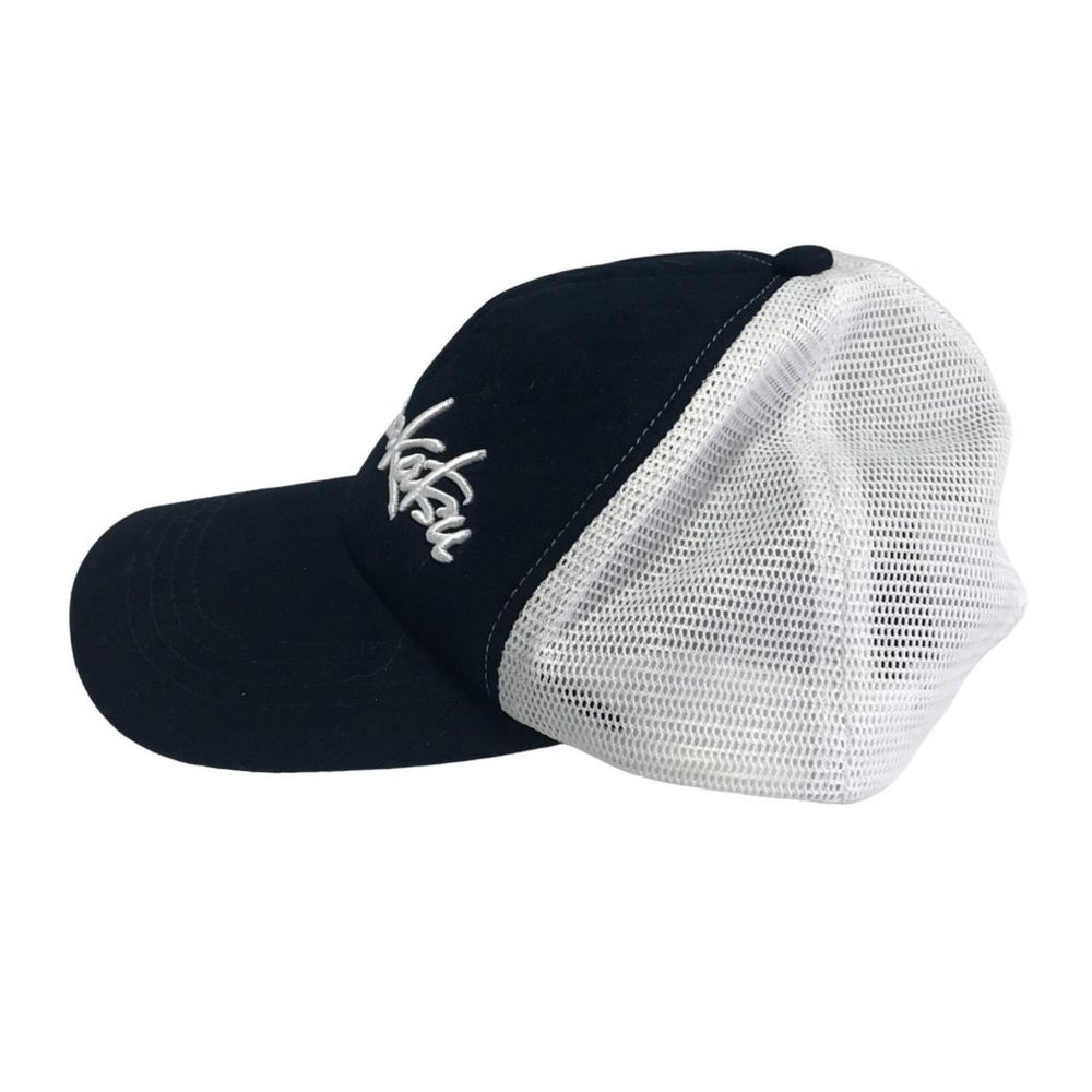 Gamakatsu Trucker Hat Cap Fishing Hook Mesh Snapback Navy and White - Picture 2 of 7